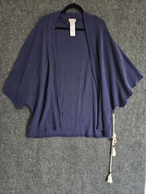 Free People Caravan Waffle Knit Blue Kimono
